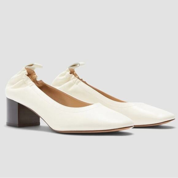 EVERLANE The Day Heel White Bone Stacked Shoes Slip On Italian Leather 8.5 NEW - Picture 14 of 14